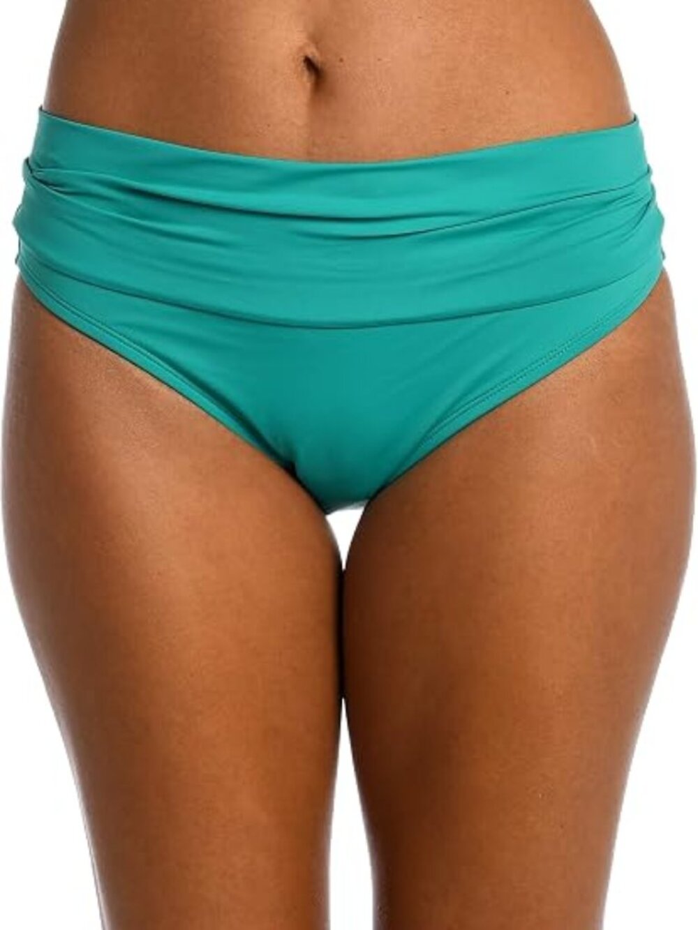 La Blanca 'Island Goddess' Shirred-Band Bikini Swimsuit Bottom, Emerald Green